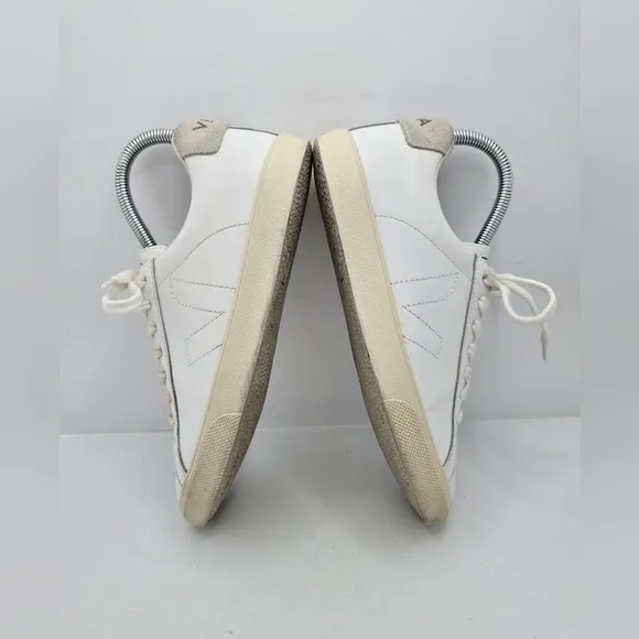 Veja | Esplar white leather sporty monochrome tennis prep sneakers | WMS 6