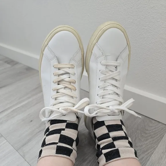 Veja | Esplar white leather sporty monochrome tennis prep sneakers | WMS 6