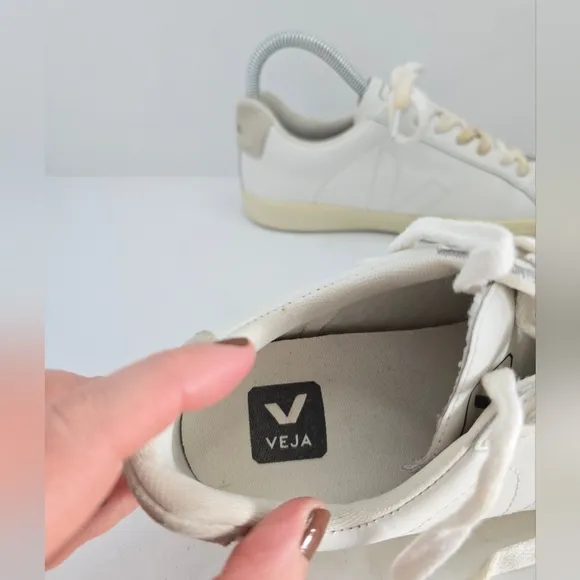 Veja | Esplar white leather sporty monochrome tennis prep sneakers | WMS 6