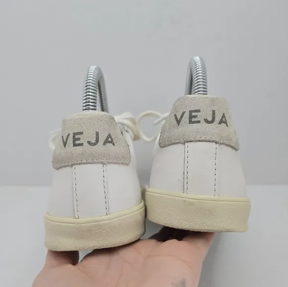 Veja | Esplar white leather sporty monochrome tennis prep sneakers | WMS 6