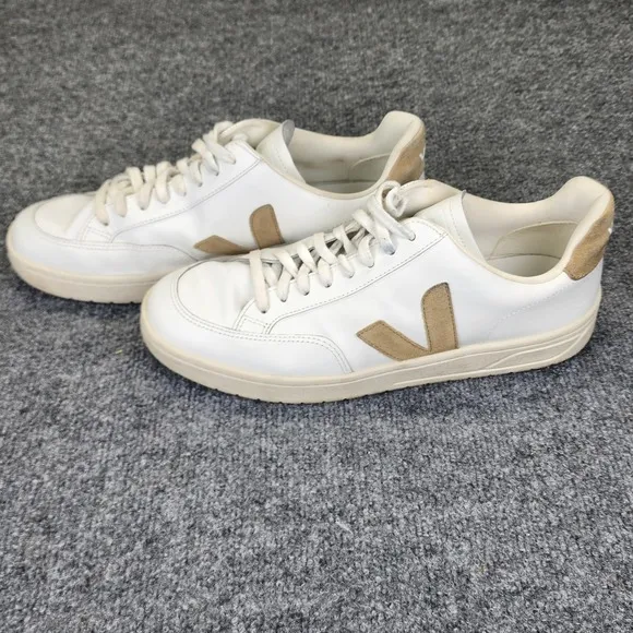 Veja V-12 Leather Low Sneakers Shoes Men's 11.5 Streetwear EUR 45 White Suede