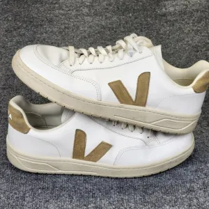 Veja V-12 Leather Low Sneakers Shoes Men's 11.5 Streetwear EUR 45 White Suede
