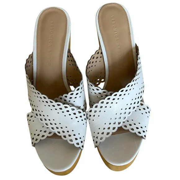 Veronica  Beard Gaynor Platform Leather Sandals Clogs Slipon, Size 9.5, NWOT