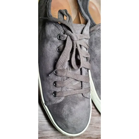 Vince Austin Gray Suede Leather Low Top Lace-Up Sneakers Mens Size 7.5/ EU 40.5