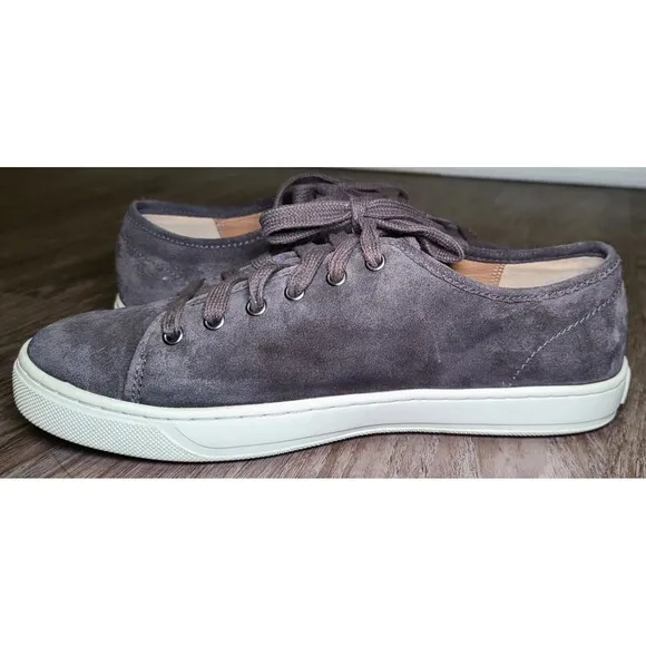 Vince Austin Gray Suede Leather Low Top Lace-Up Sneakers Mens Size 7.5/ EU 40.5