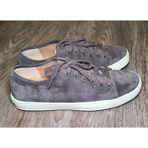 Vince Austin Gray Suede Leather Low Top Lace-Up Sneakers Mens Size 7.5/ EU 40.5