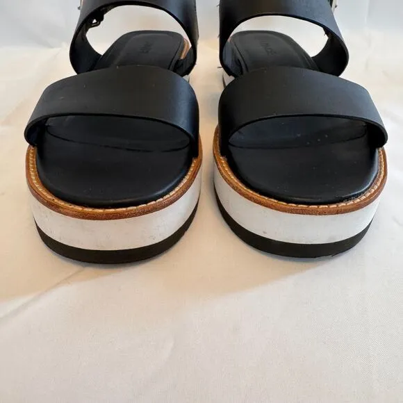 Vince Black and White Strapped Platform Sandals with Buckle Size 8.5
