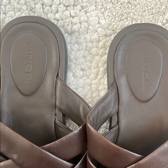 Vince Brown Leather Sandals