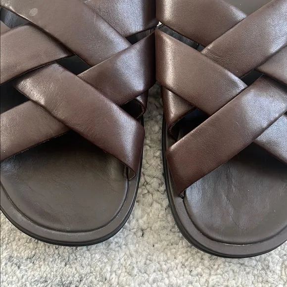 Vince Brown Leather Sandals