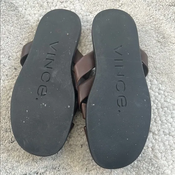Vince Brown Leather Sandals