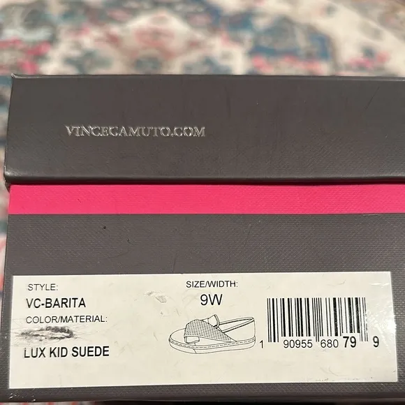 VINCE CAMUTO BARITA TAN SUEDE RHINESTONE SHINMER SLIP-ON SNEAKER SHOES 9W