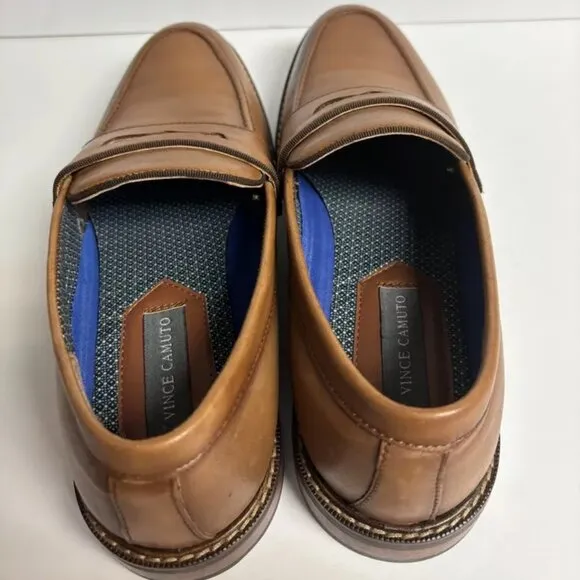 Vince Camuto Men’s Layton, Brown Slip-On Penny Loafers, Size 11 M