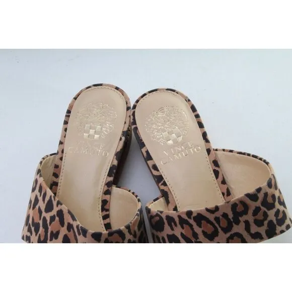 Vince Camuto Sandals Shoes Slip On Slide Animal Print Women's 7 M