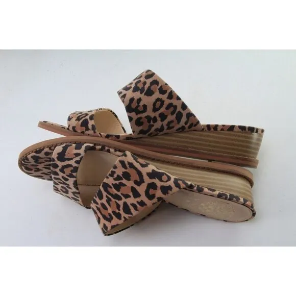 Vince Camuto Sandals Shoes Slip On Slide Animal Print Women's 7 M