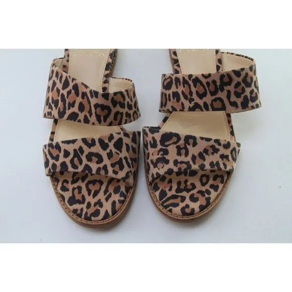 Vince Camuto Sandals Shoes Slip On Slide Animal Print Women's 7 M