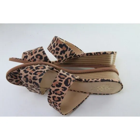 Vince Camuto Sandals Shoes Slip On Slide Animal Print Women's 7 M