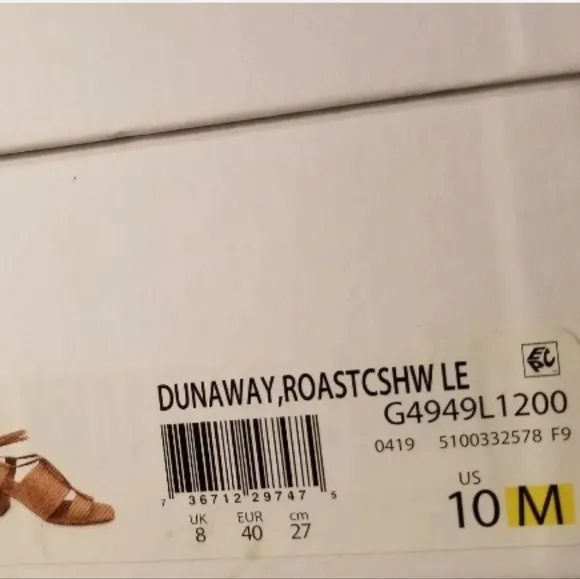 VINCE DUNAWAY Ankle Tie ROASTED CASHEW TAN Leather BLOCK Sandals US 10 $325 NWB