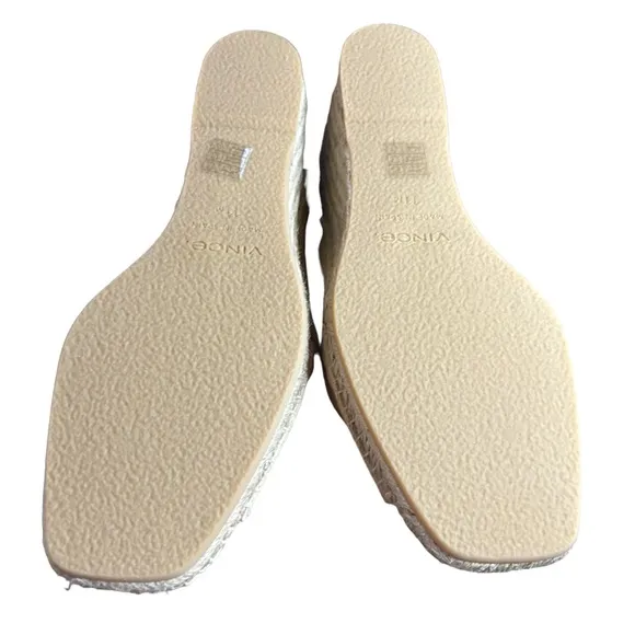 Vince Gaelan Suede Crossover Strap Espadrille Wedge Peep Toe Heels NEW 11