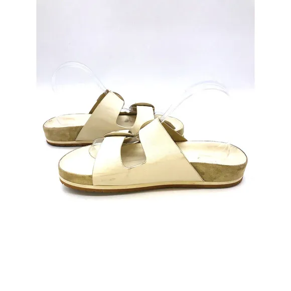 Vince Glyn Double Buckle Slide Sandals- Biscotti Suede, US 9M *USED*