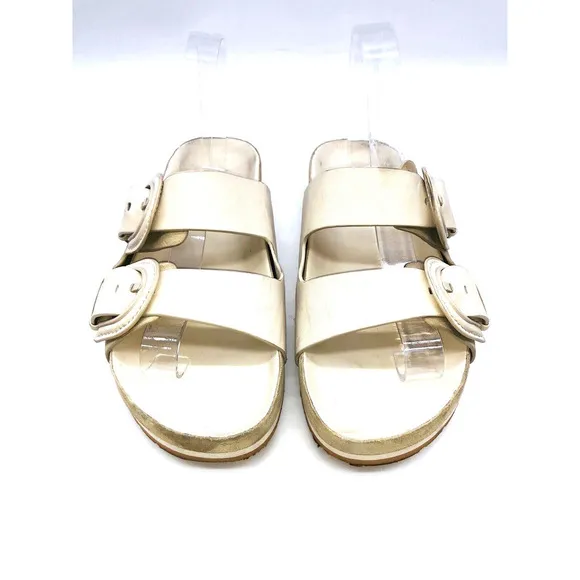 Vince Glyn Double Buckle Slide Sandals- Biscotti Suede, US 9M *USED*