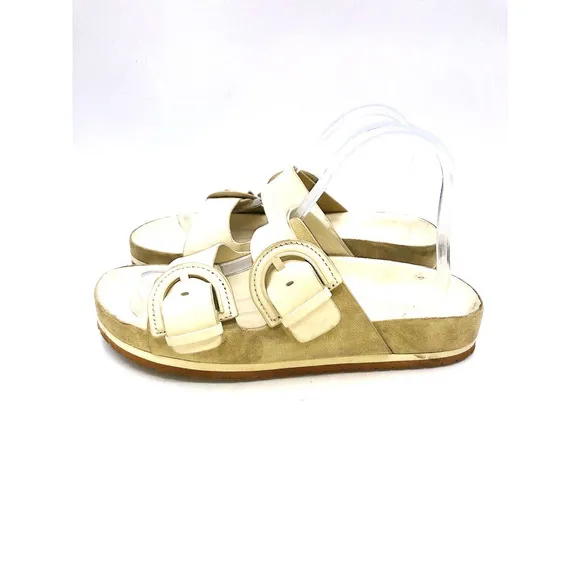 Vince Glyn Double Buckle Slide Sandals- Biscotti Suede, US 9M *USED*