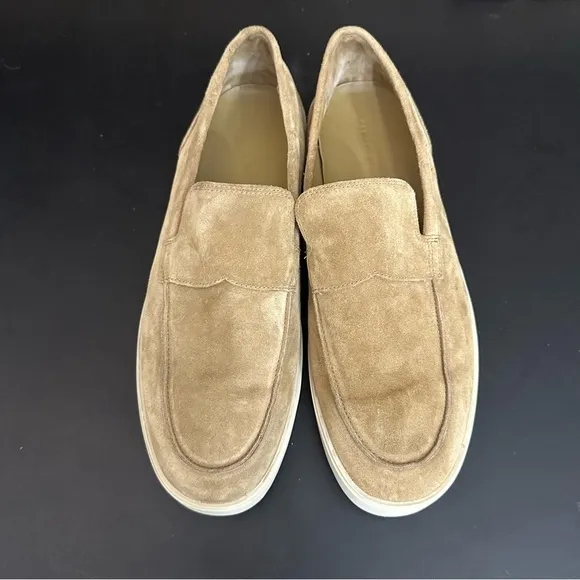 Vince Loafers Mens 11.5 Toren Tan Slip On Leather Suede Rubber Sole Platform
