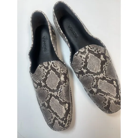 Vince Paz Snake Print Leather Slip On Flat Sz 6