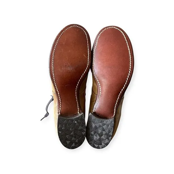 Vintage 1940's Miller Foot Defender Tan Lace Up Leather Shoes. Sz. 5B