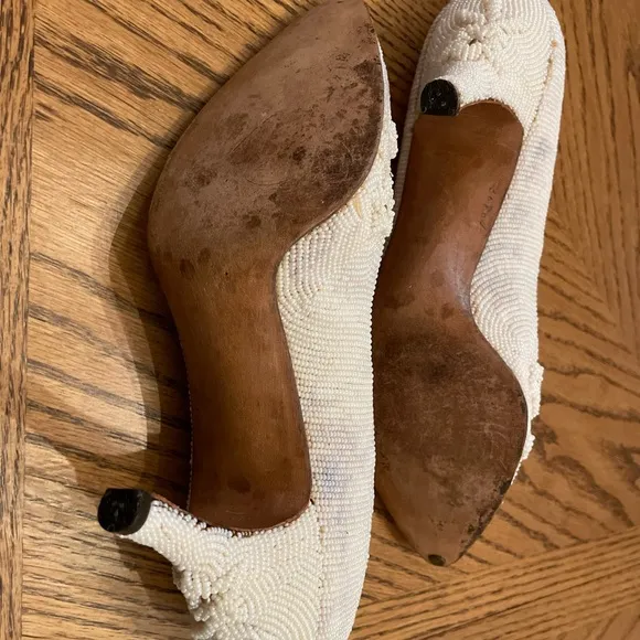 Vintage 1950’s beaded, Swift brand, handmade wedding shoes
