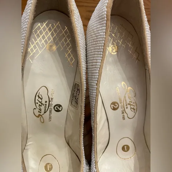 Vintage 1950’s beaded, Swift brand, handmade wedding shoes