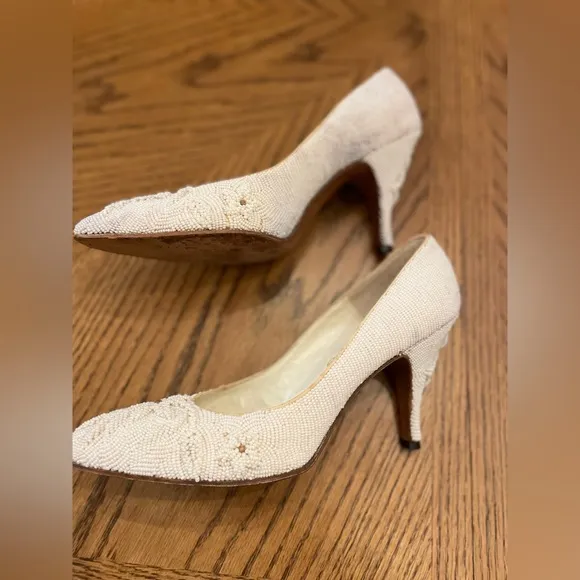 Vintage 1950’s beaded, Swift brand, handmade wedding shoes