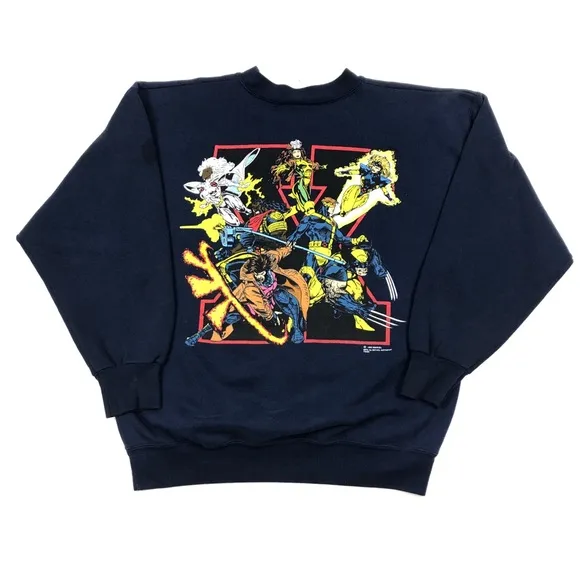 Vintage 1993 Marvel Wolverine X Men Crewneck Pullover Sweater Size Large
