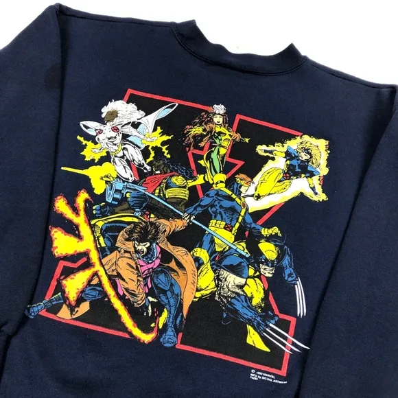 Vintage 1993 Marvel Wolverine X Men Crewneck Pullover Sweater Size Large