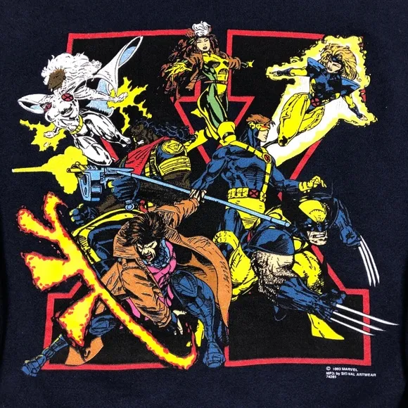 Vintage 1993 Marvel Wolverine X Men Crewneck Pullover Sweater Size Large