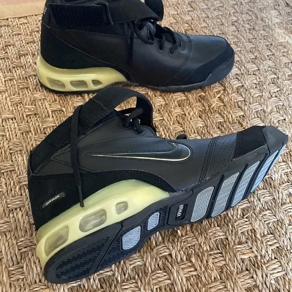 Vintage 2006 Nike Air Max Force Shoes 313892-002 SOLID BLACK 7Y Youth Bo…