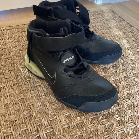 Vintage 2006 Nike Air Max Force Shoes 313892-002 SOLID BLACK 7Y Youth Bo…