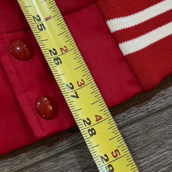 Vintage 80’s Auburn Sportswear Red Satin Hotflashes Jacket Made In USA - Medium