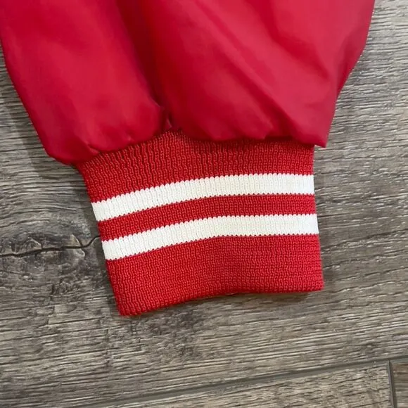 Vintage 80’s Auburn Sportswear Red Satin Hotflashes Jacket Made In USA - Medium