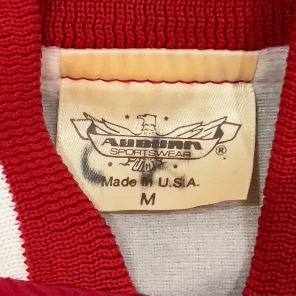 Vintage 80’s Auburn Sportswear Red Satin Hotflashes Jacket Made In USA - Medium