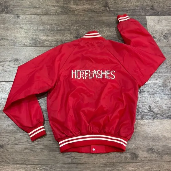 Vintage 80’s Auburn Sportswear Red Satin Hotflashes Jacket Made In USA - Medium