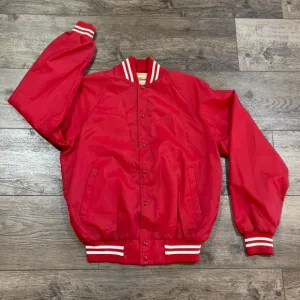 Vintage 80’s Auburn Sportswear Red Satin Hotflashes Jacket Made In USA - Medium