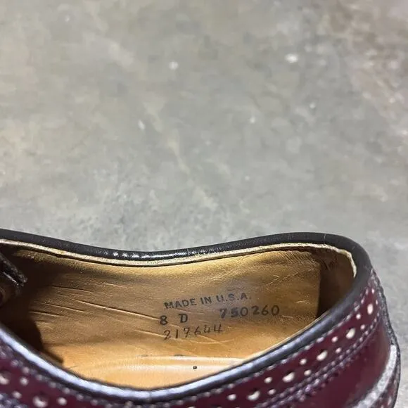 Vintage 80s Dexter Maroon Leather Oxford Shoes 8
