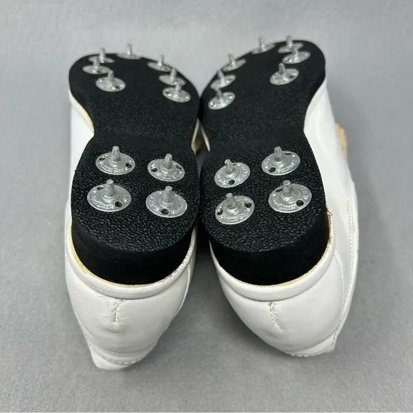 Vintage 80s Dexter White Leather Golf Shoes Spikes Men’s Size 6