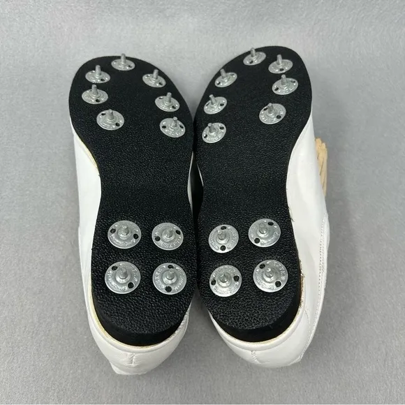 Vintage 80s Dexter White Leather Golf Shoes Spikes Men’s Size 6