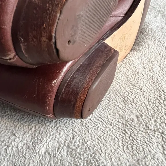 Vintage 80s Mister Shoes by Markon Mid-Calf Fold Over Leather Boots Brown Sz 6