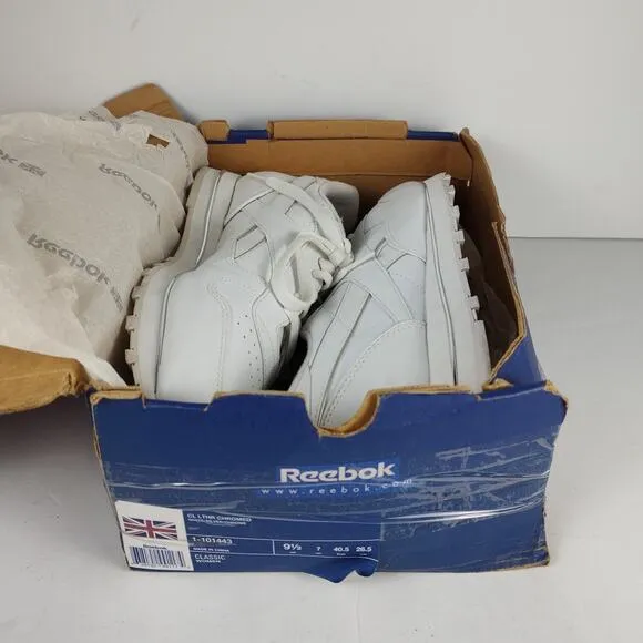 Vintage 90s Reebok Classic leather chromed retro streetwear shoes womens 9.5