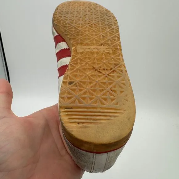 Vintage Adidas Vienna Sneakers Shoes Mens Size 8 White Red Gum Leather RARE