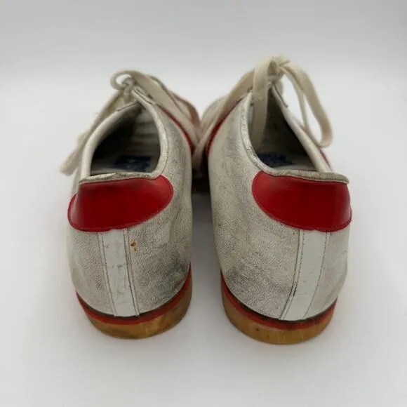 Vintage Adidas Vienna Sneakers Shoes Mens Size 8 White Red Gum Leather RARE