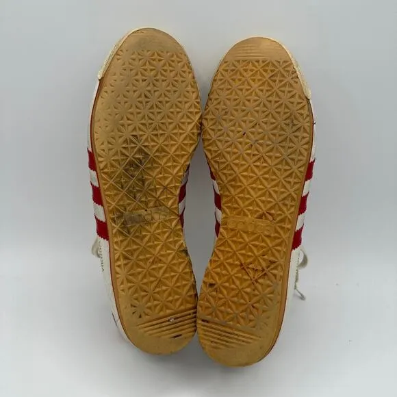 Vintage Adidas Vienna Sneakers Shoes Mens Size 8 White Red Gum Leather RARE