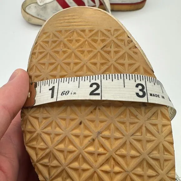 Vintage Adidas Vienna Sneakers Shoes Mens Size 8 White Red Gum Leather RARE